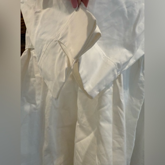 English Factory White Pleated Mini Dress with Cuffed Sleeves - Picture 8 of 8